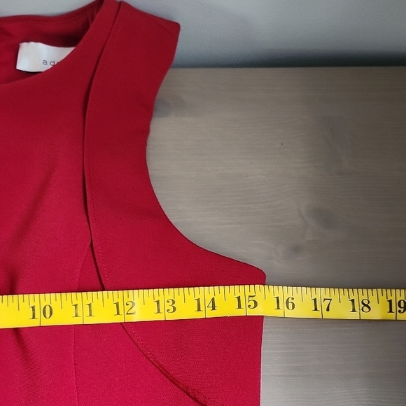 ADELYN RAE Raspberry red key hole pleated fit and flare cocktail dress - Picture 9 of 13